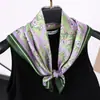 Lenço de Seda para Primavera e Verão para Mulheres 70 Lenço Quadrado de Seda Imitação Lenço Decorativo Borboleta Verde Lenço de Pescoço Profissional Lenço Fino