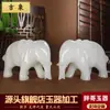 Elefante de Jade Blanco Afgano Natural, Elefante de Jade Blanco Absorbente de Agua, Adorno Auspicioso de Feng Shui, Decoración para el Hogar de Jade