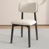 Cadeira de Jantar de Madeira Maciça Nórdica Popular em Casa Popular na Internet Simples com Encosto de Bolsa Macia Cadeira de Designer de Alto Padrão Café Comercial