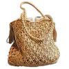 Bolso Tejido Vintage Hecho a Mano Accesorios de Borlas Bolso de Red de Pesca Vacaciones de Verano Playa Bolso de Mujer Bolso de Red Portátil Estilo Fresco Bolso de Mujer