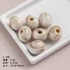 Cuentas de Resina Irregulares de Agujero Grande Degradado Color Oliva Ovaladas de Agujero Recto Accesorios para Ropa Trajes de Baño Cuentas Sueltas Accesorios para Joyería DIY