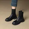Botas de calcetín de punto con camelia, punta redonda, estilo retro coreano moderno, para mujer, Otoño/Invierno 2026, Botas adelgazantes, Botines versátiles de suela gruesa