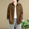 Foto real de la nueva camisa de manga larga para mujer 2026, top elegante de moda para mujer talla grande, chaqueta tipo camisa estilo Hong Kong