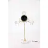 Soporte de joyería de hierro floral geométrico transfronterizo con base de cerámica, colgador de aretes, adorno de exhibición de accesorio de escritorio