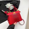 Nova Bolsa Feminina 2025 Moda Simples Cor Sólida Bolsa de Mão Kelly Bolsa de Ombro Transversal Elegante Bolsa Organizadora Feminina