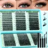 Pestañas de racimo personalizadas Pestañas postizas transfronterizas europeas y americanas Set de pestañas postizas de racimo segmentadas DIY OEM