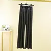 Pantalones de pierna ancha de arroz glutinoso para mujer Primavera y Otoño nuevos pantalones suaves de arroz glutinoso cintura alta caída adelgazantes rectos casuales