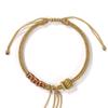 Pulsera tejida a mano estilo chino con nudo de flor de durazno, producto semiacabado con colgante de cuenta de transferencia dorada ponible, pulsera de cuerda tejida a mano, regalo