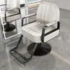 Silla de salón de peluquería para cortar, rizar y peinar, diseño popular, estilo guerrero negro, altura ajustable, giratoria y reclinable, adecuada para barberías