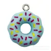 Pendente de Resina de Donut Quente Transfronteiriço Acessórios Artesanais DIY Brincos Colar Pulseira Chaveiro Pingente Joias
