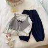 Timo conjunto outono floral para bebês meninas 2026 outono novo estilo coreano colete de tricô calça casual lisa