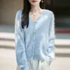 Cárdigan de lana de punto para mujer, nuevo para otoño/invierno, transfronterizo, listo para usar, con una textura suave y afelpada, en un diseño relajado y elegante