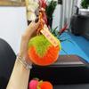 Llavero de Peluche de Moda Llavero de Coche Colgante de Caqui de Piel de Conejo Accesorio para Bolso Caqui de Peluche