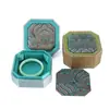 Caja de Almacenamiento para Pulseras de Doble Tapa Estilo Palacio de Gama Alta Patrón Octogonal Ola Retro Tapa Cielo y Tierra Pulsera Joyería