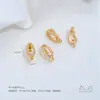Cobre folheado a ouro 14K com cravação de zircônia, fecho multiuso redondo, oval, gota, borboleta, fecho de pingente para colar de pérolas, acessórios DIY