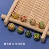 Estilo Antiguo Esmalte Azul Quemado Calado Redondo Cuentas de Transferencia Sueltas para Joyería Hecha a Mano DIY Accesorios Hebilla de Ropa Accesorios