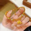 Pulsera de Cobre Chapado en Oro de Cuatro Hojas para Mujer con Diseño Único, Anillo de Huevo de Paloma de Diamante Blanco Pulsera de Burbujas