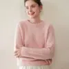 Nuevo Suéter de Cachemir Grueso de Tres Hilos Otoño e Invierno para Mujer, Top Retorcido de Hombros Caídos con Cuello Redondo, Suéter de Punto Moderno Casual