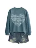 Amazon eBay sitio independiente de moda y único casual versátil para mujer estampado de corazón otoño e invierno cuello redondo manga larga sudadera
