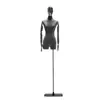Loja de Roupas Estilo Coreano Manequim para Exposição de Roupas Manequim Feminino de Camurça Meio Corpo Suporte para Manequim Suporte de Exposição de Corpo Humano Completo