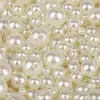 Materiales DIY de Perlas Perlas Decorativas Blanco Roto de Agujero Recto Cuentas en Hilo Accesorios para Joyería Perla de Imitación ABS Hecha a Mano Perlas Sueltas