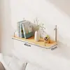 Estante de pared tabla de madera de una sola tabla sala de estar mesita de noche estante de soporte sin perforación estante flotante de pared para el hogar