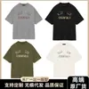 Marca da Moda Manga Curta Estilo Europeu e Americano High Street Linha Nebulosa Sub-Linha Ess Estampa de Letras Solta Casual Camiseta Versátil para Street Wear