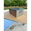 Caja de Herramientas Grande de Chapa de Hierro Caja para Llevar de Placa de Acero Inoxidable con Cerradura Caja de Almacenamiento Organizador Caja Vacía para Montar en el Coche