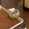 Anillo de Encaje de Circonita Retro de Lujo de Gama Alta, Pendientes Modernos y Sencillos, Elegantes y Versátiles para Mujer