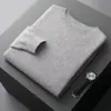 Primera línea Listo para usar Otoño/Invierno Nuevo Cuello Redondo Color Sólido Suéter de Cachemira Suéter Pulóver para Hombre Tejido Sin Costuras Camiseta Interior Top