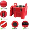 Balde Térmico Comercial de Plástico com Rodas 20L Revestimento de Aço Inoxidável 304 Balde para Sopa de Arroz Barraca de Cantina Balde Duplo Frio e Quente