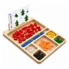 Bandeja de almacenamiento para bloques de juguete de madera maciza, tablero de almacenamiento compartimentado para accesorios de juguete ensamblados, bandeja organizadora para bloques de partículas pequeñas, personalizable