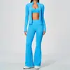 Ze Novedoso Nuevo Traje de Yoga Sin Costuras Ajustado Cuello Alto Cárdigan Deportes al Aire Libre Secado Rápido Transpirable Alta Elasticidad Ropa de Fitness 5112