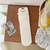 Meias Brancas Finas Estilo Miu com Laço, Estilo Ballet, Comprimento Meia-Panturrilha, com Padrão Escuro Estilo Ins, Design Vazado, Versáteis e Modernas Meias com Renda e Babados