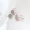 Brincos de Pérola Estrela Camélia com Argola Pendurada em Ouro Maciço 18K Ouro Branco Revestido de Cobre Preserva Cor Versátil DIY