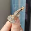 Broche de Violín Personalizado del Fabricante Más Vendido de Aliexpress Lleno de Diamantes y Ramillete Versátil de Pedrería