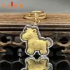 2026 Corrente de Celular Lanyard Chaveiro Pingente de Bolsa Cavalo de Desenho Animado Trazedor de Dinheiro com Folha de Ouro Pequeno Presente