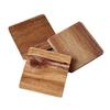 Porta-copos Quadrado de Madeira de Acácia para Uso Doméstico, Base de Madeira para Copo, Tapete de Chá, Xícara de Café, Copo de Água, Material Ecológico, Moderno e Simples