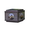 Lámpara de Poste Solar, Lámpara de Poste para Patio Golden Hill Rayo de Sol, Lámpara de Poste para Portón de Villa, Lámpara de Poste para Valla, Impermeable para Exteriores