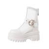Pequeno 10cm12cm15cm Salto Super Alto Salto Grosso Plataforma Botas de Rede Femininas Verão Novo Vazado Botas Frescas Botas Martin