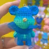 Llavero de oso de resina de dibujos animados con lana, creativo para parejas, mochila escolar, celebridad de internet, colgante de oso, llavero de coche exquisito para mujer