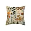 Fronha da Série Floral Vintage com Design Estampado para Sofá de Sala de Estar em Casa, Capa de Almofada com Padrão Floral 3D Bordado Sintético