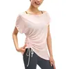Camiseta de Yoga sin Mangas de Nuevo Estilo Transfronteriza Fresca Alta Elasticidad Cordón Ropa de Yoga Nuevo Top Deportivo Adelgazante para Mujer