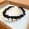 Tiara de Miçangas de Vidro Envoltas em Rede Estilo Coreano e Japonês, Elegante e Versátil, Acessório de Cabelo de Luxo de Alta Qualidade para Mulheres