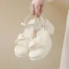 Sandalias de Perlas Estilo Francés con Suela Gruesa y Falda, Nuevo Estilo Verano 2026, Casual, Versátil, Modernas, Calzado Romano para Playa al Aire Libre