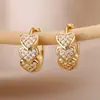 Suministro Exclusivo Transfronterizo de Aros Corazón de Zirconio Microincrustado, Aretes de Clip Pequeños, Estilo de Moda Japonés y Coreano, Aretes con Forma de Corazón, Accesorios de Oreja Estilo Verano