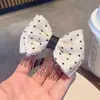Pinza para el Cabello de Nuevo Estilo de Verano con Lazo y Lunares para Mujer, Elegante Pasador para Cola de Caballo, Sencillo Accesorio para el Cabello
