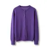Cárdigan 100% Lana Fina Lavable a Máquina para Mujer, Suéter Delgado de Cuello Redondo, Top Base de Punto Holgado Casual