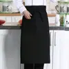 Delantales de Chef al por mayor transfronterizos en stock, estilo de colgar en el cuello medio, delantales de trabajo para camarero de hotel, cafetería, restaurante occidental, personalizables