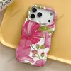 Estilo Chica Caliente Retro Americano Flor Colorida Película Ondulada de Doble Capa para iPhone 17 Funda para Teléfono Apple 15Pm Anti-Caída